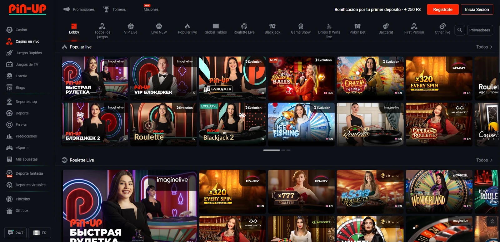 Live casino — Pin-Up