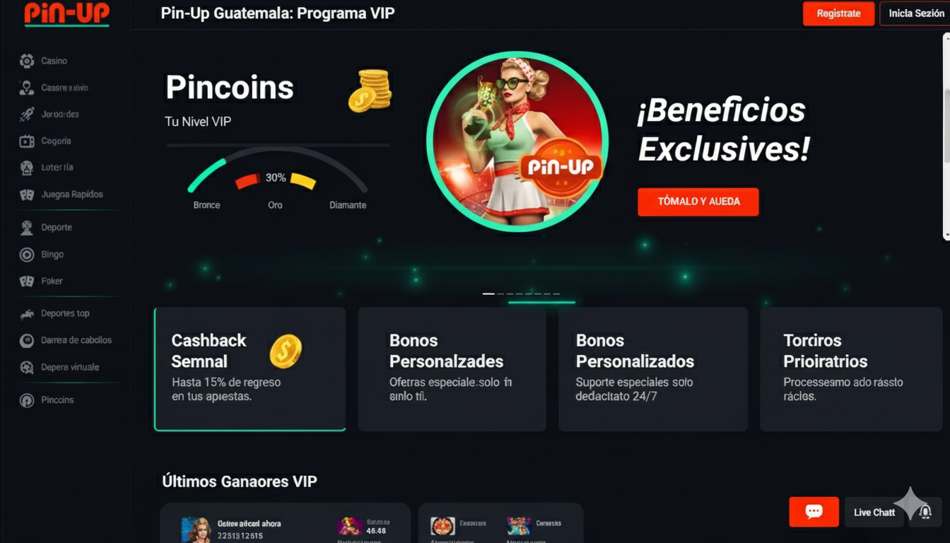 Programa VIP Pin-Up Guatemala con sistema Pincoins y beneficios exclusivos