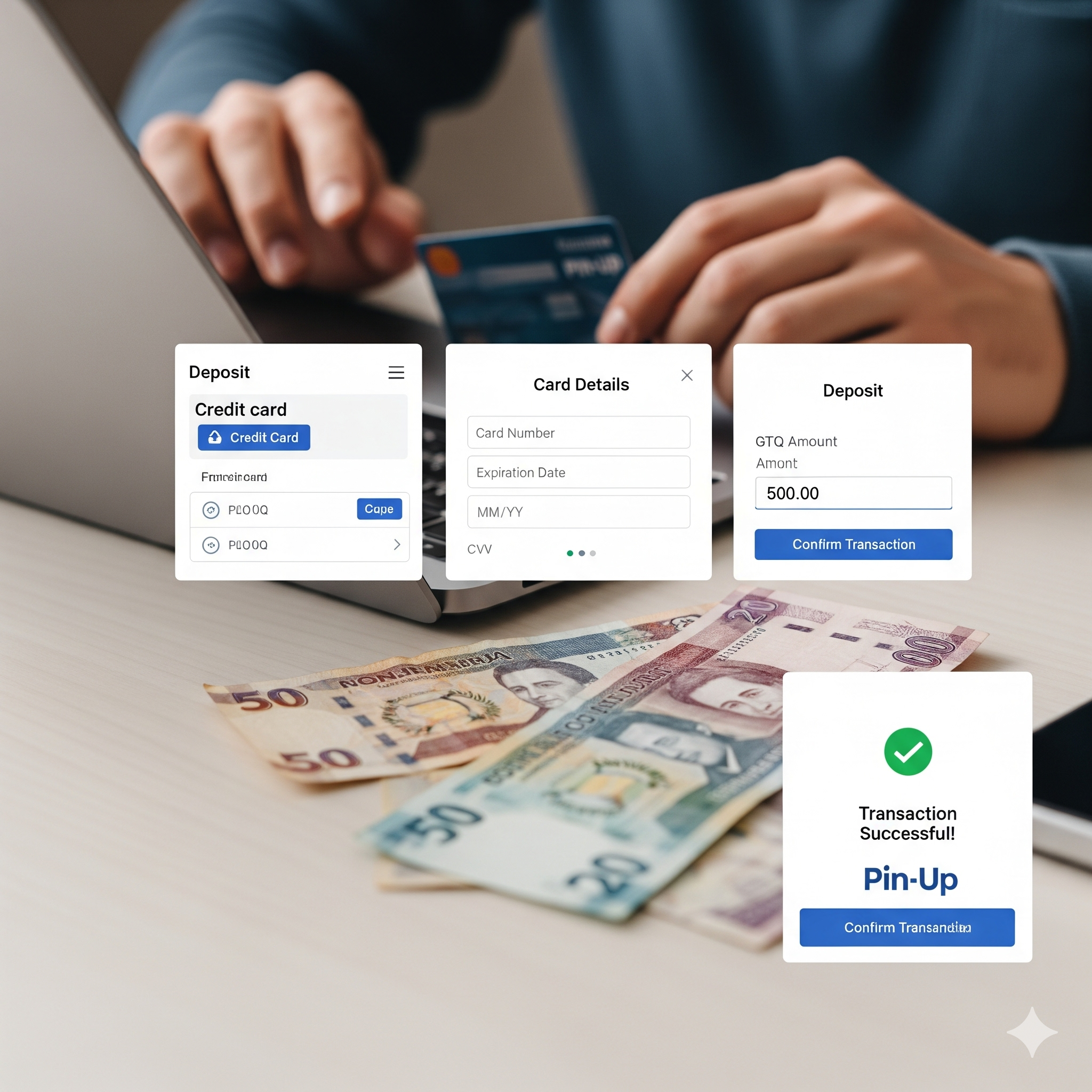 Proceso de depósito con tarjetas en Guatemala