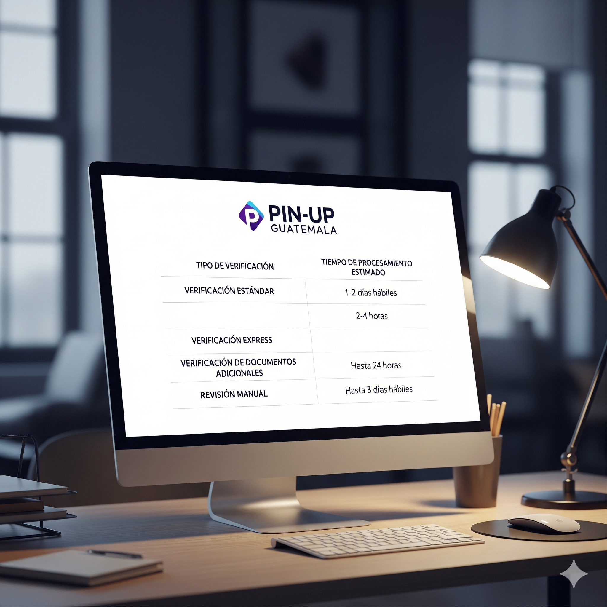 Tiempo de procesamiento verificación KYC Pin-Up Guatemala