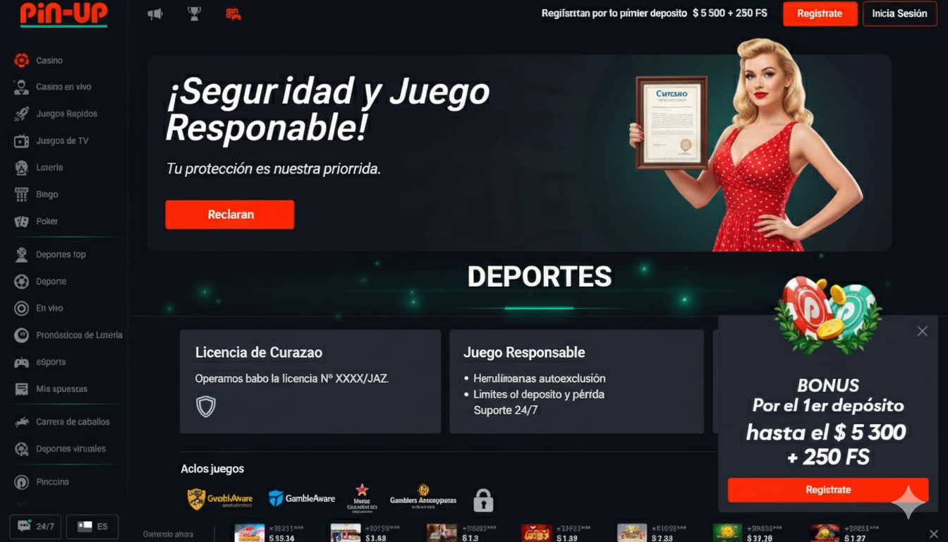 Seguridad Pin-Up Guatemala - licencia Curazao y juego responsable