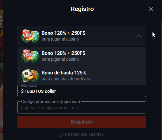 Bonos de bienvenida Pin-Up Guatemala hasta 38,500 quetzales